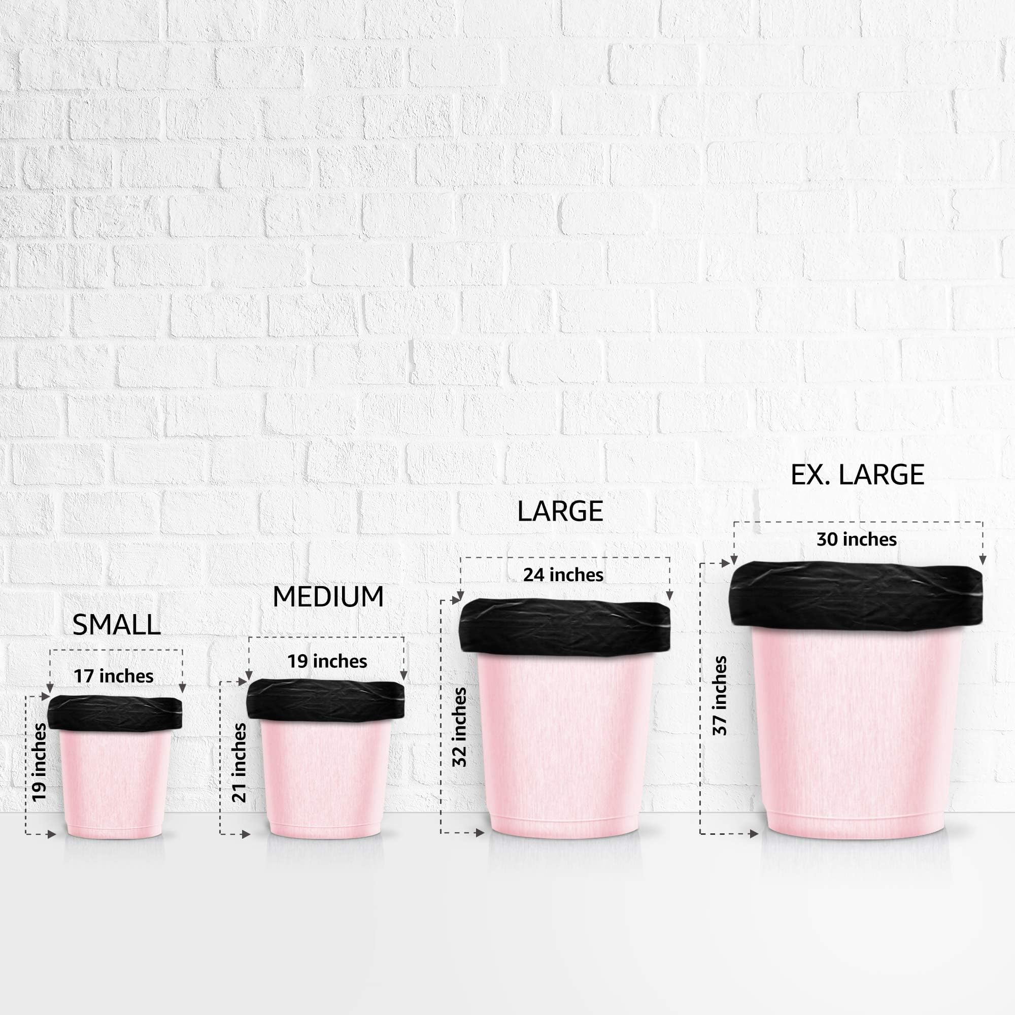 Amazon Brand - Presto! Garbage Bags | Medium | 180 Count | 30 Bags X 6 Rolls | 19 X 21 Inches | For Dry & Wet Waste | Black