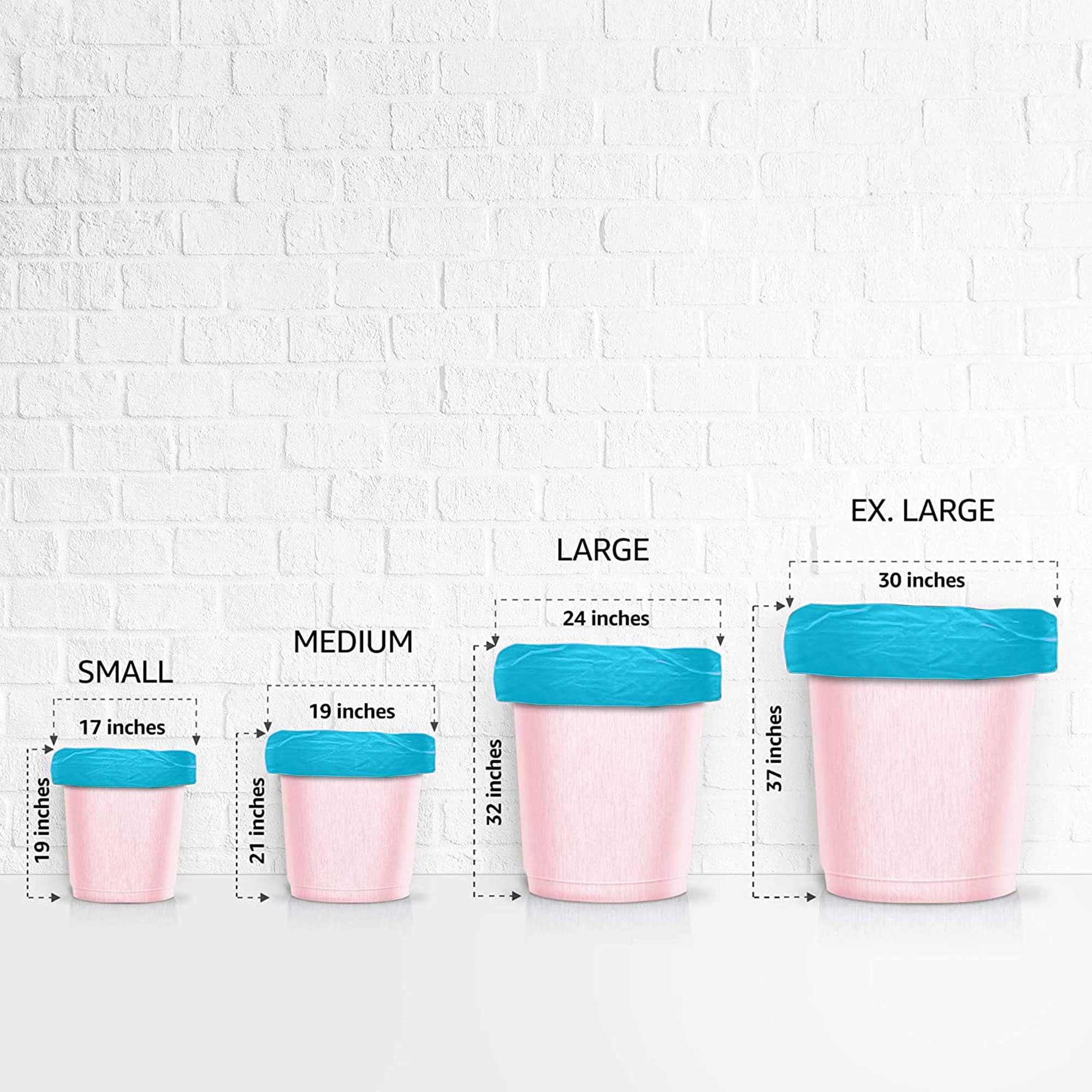 Amazon Brand - Presto! Garbage Bags | Medium | 180 Count | 30 Bags X 6 Rolls | 19 X 21 Inches | For Dry & Wet Waste | Black